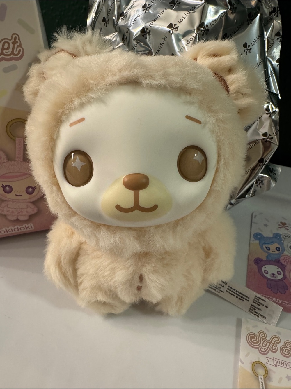 tokidoki Soft and Sweet Blind Box Plush Bag Clip Toffee Biscotti Bear Charm
